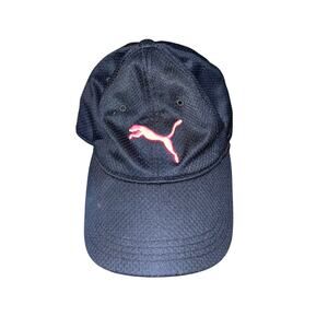 Puma Hat Cap Adjustable One Size Black Hot Pink Logo Activewear Athletic
